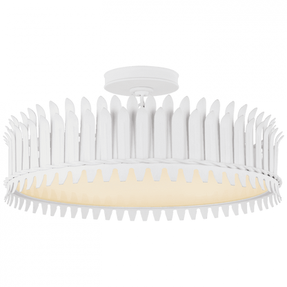 Visual Comfort Signature Leslie Semi-Flush Mount Burnished Silver Leaf