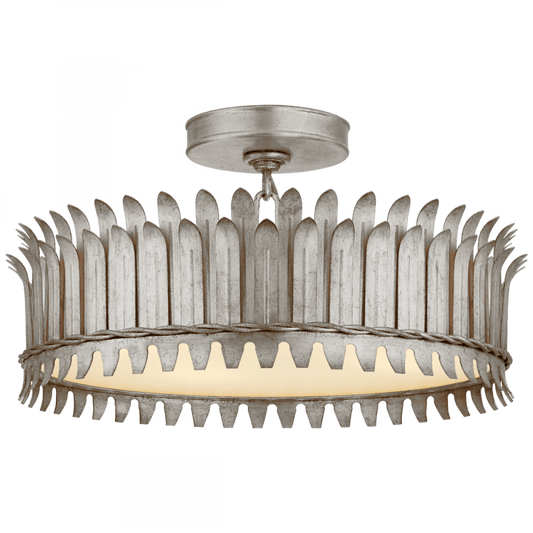 Visual Comfort Signature Leslie Semi-Flush Mount Gilded Iron