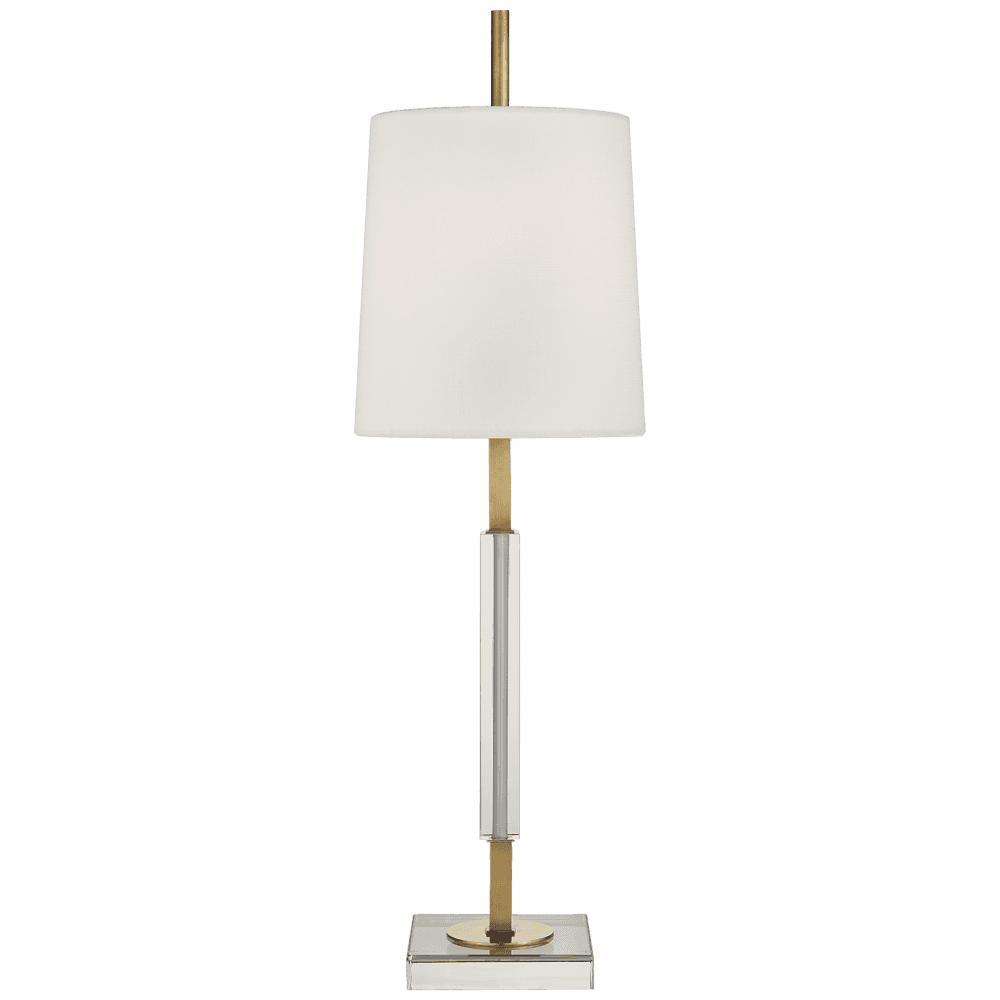 Visual Comfort Signature Lexington Table Lamp Hand-Rubbed Antique Brass with Crystal