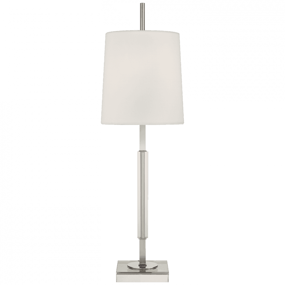 Visual Comfort Signature Lexington Table Lamp Polished Nickel with Crystal