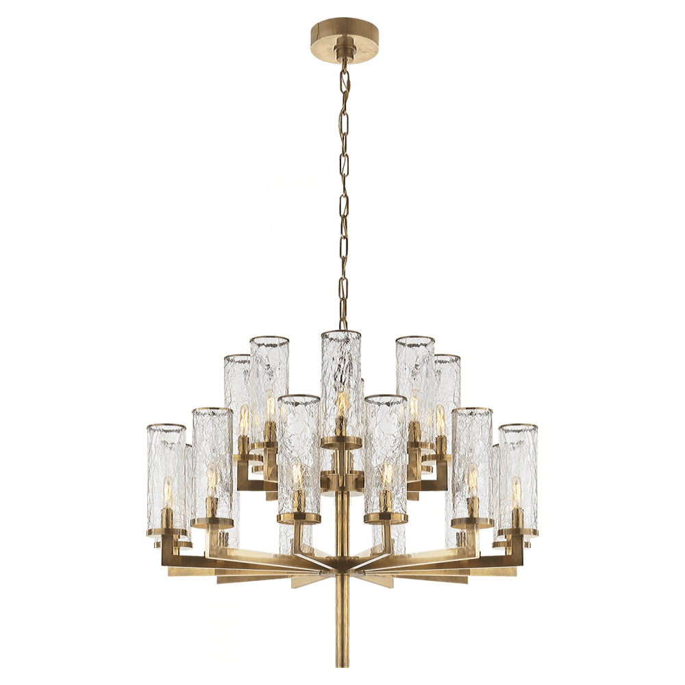 Visual Comfort Signature Liaison Double Tier Chandelier Polished Nickel