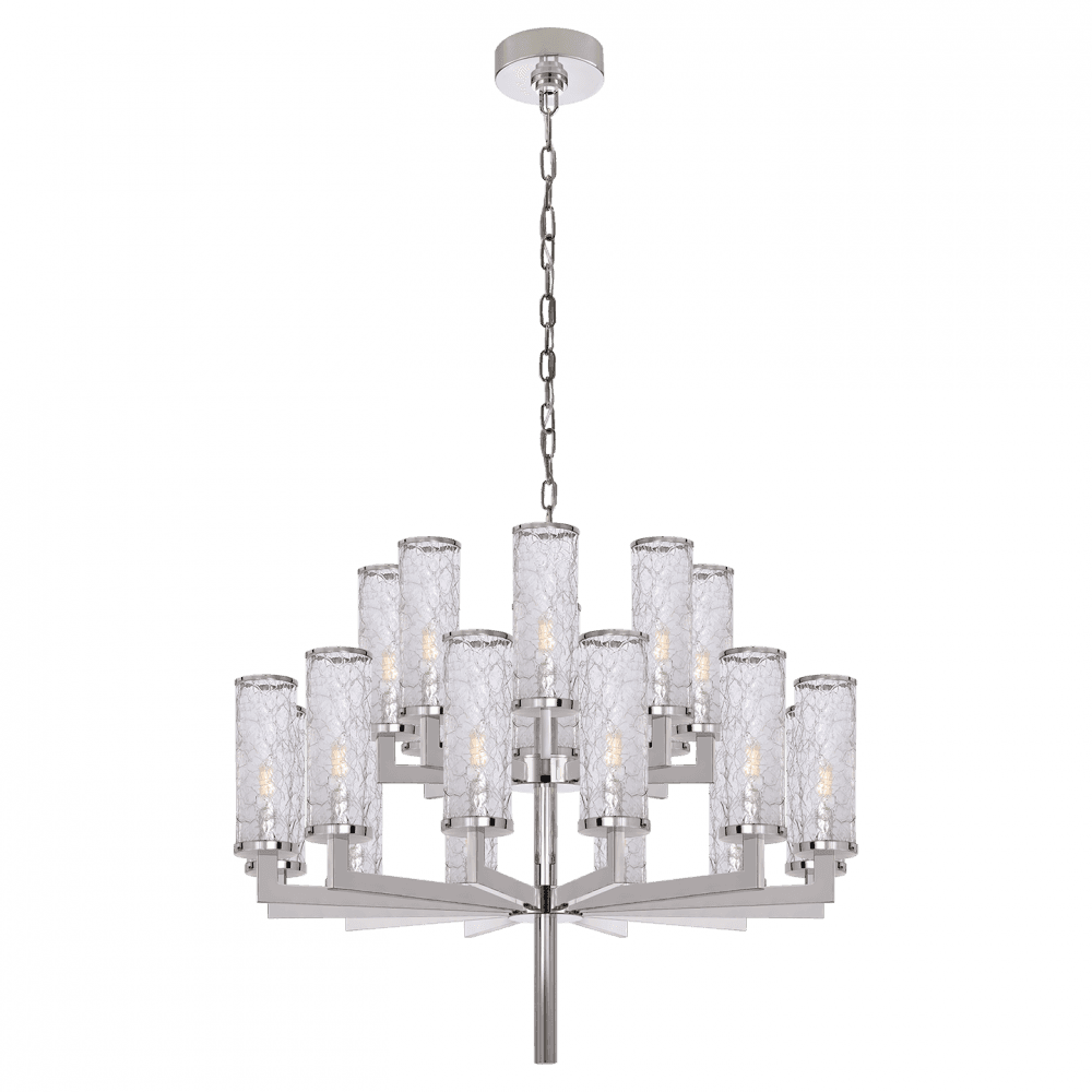 Visual Comfort & Co. Signature Collection Liaison Chandelier, 20-Light, Polished Nickel, 34"W (KW 5201PN-CRG 2R5ZP)