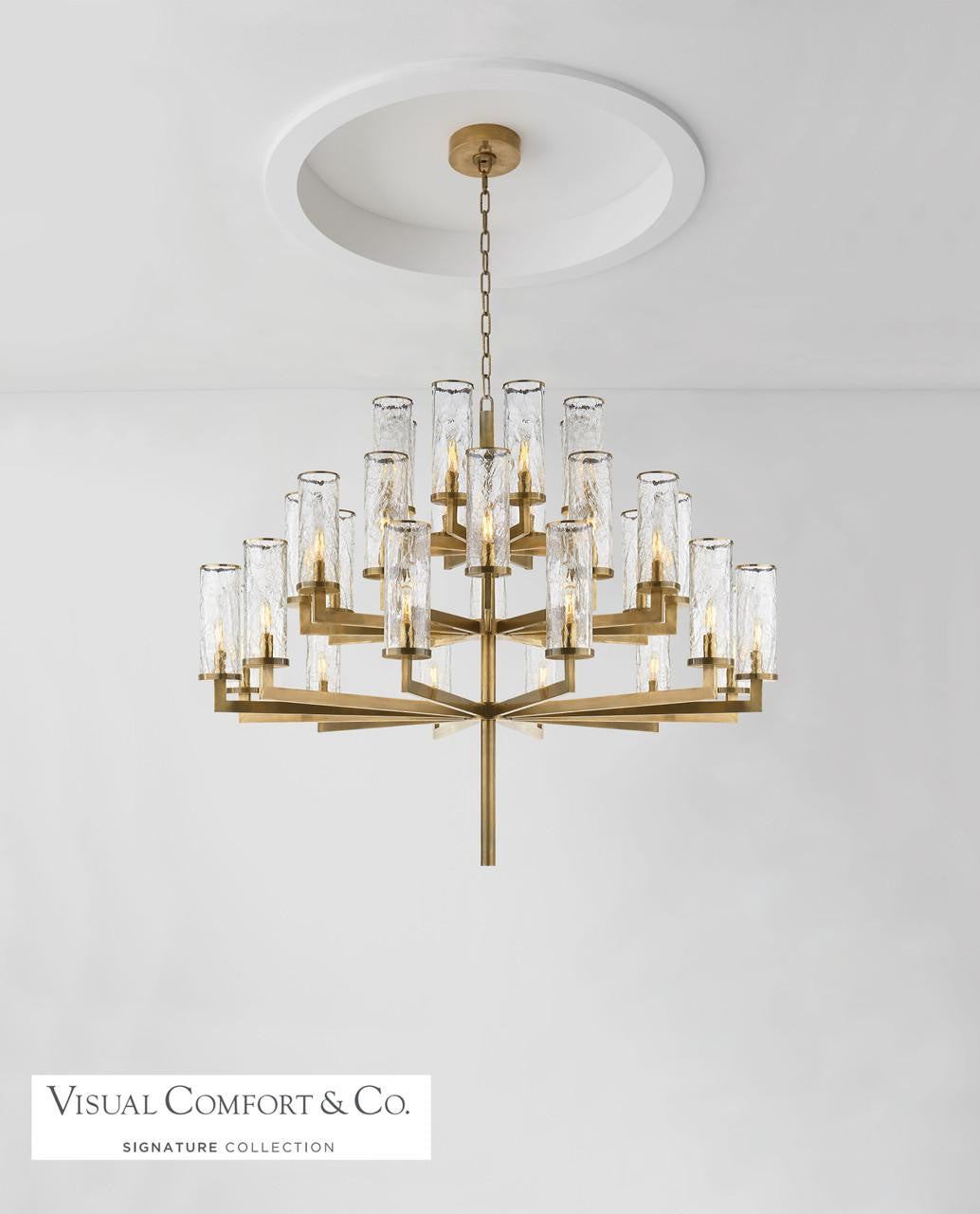 Visual Comfort Signature Liaison Triple Tier Chandelier Bronze