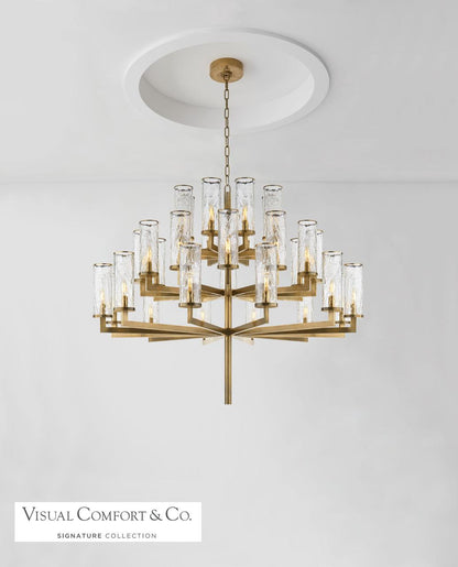 Visual Comfort Signature Liaison Triple Tier Chandelier Bronze