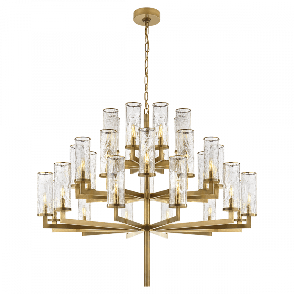 Visual Comfort Signature Liaison Triple Tier Chandelier Polished Nickel