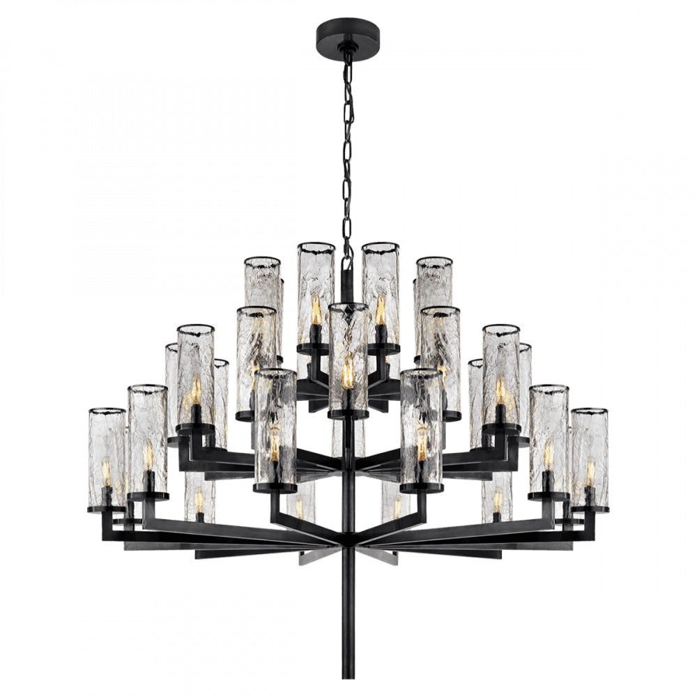 Visual Comfort Signature Liaison Triple Tier Chandelier Antique-Burnished Brass
