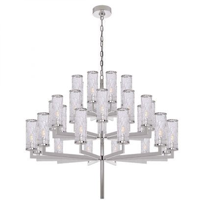 Visual Comfort & Co. Signature Collection Liaison Chandelier, 32-Light, Polished Nickel, Crackle Glass, 47.5"W (KW 5202PN-CRG 2R5ZT)