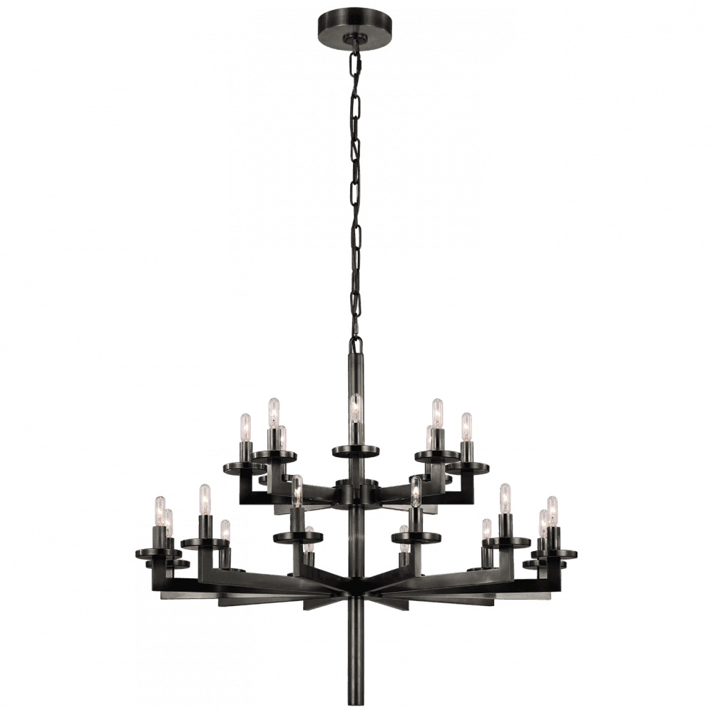 Visual Comfort Signature Liaison Double Tier Chandelier Polished Nickel