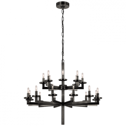 Visual Comfort Signature Liaison Double Tier Chandelier Polished Nickel