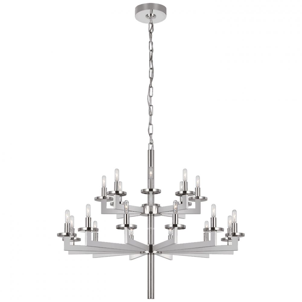 Visual Comfort Signature Liaison Double Tier Chandelier Bronze