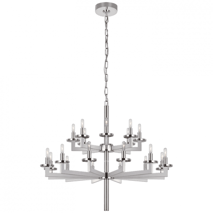 Visual Comfort Signature Liaison Double Tier Chandelier Bronze