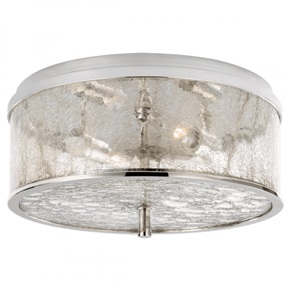 Visual Comfort & Co. Signature Collection Liaison Flush Mount, 2-Light, Polished Nickel, Crackle Glass, 12"W (KW 4202PN-CRG CHYEM)