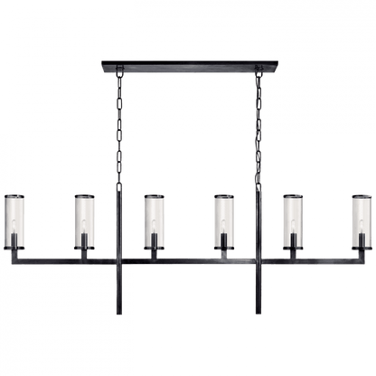 Visual Comfort Signature Liaison Large Linear Chandelier Polished Nickel