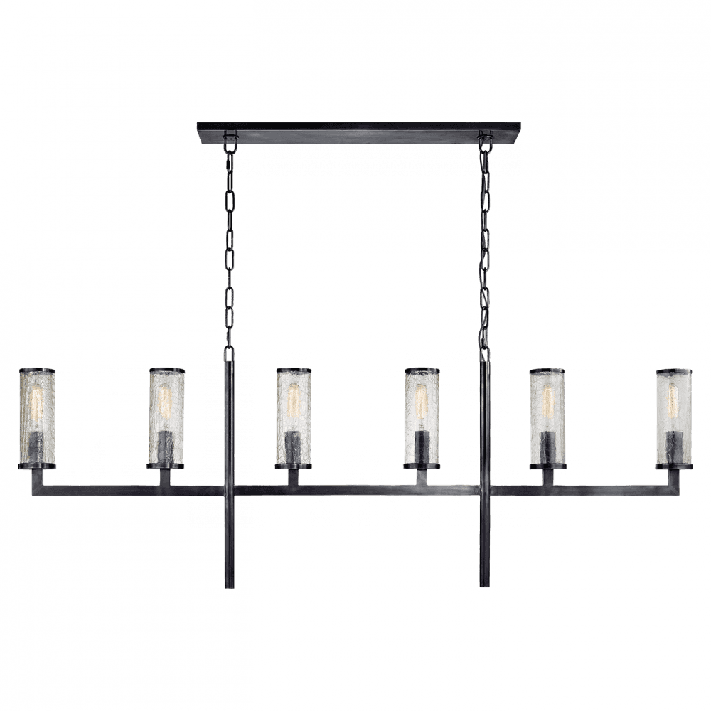 Visual Comfort Signature Liaison Large Linear Chandelier Bronze