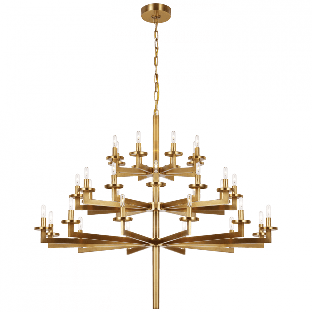 Visual Comfort Signature Liaison Triple Tier Chandelier Bronze