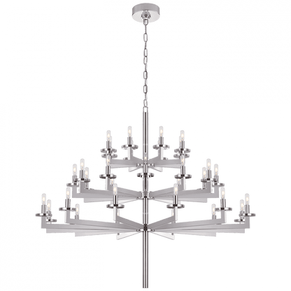 Visual Comfort Signature Liaison Triple Tier Chandelier Polished Nickel