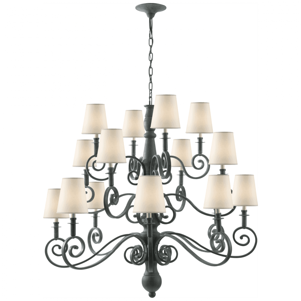 Visual Comfort Signature Lillie Road Large Chandelier Dark Green