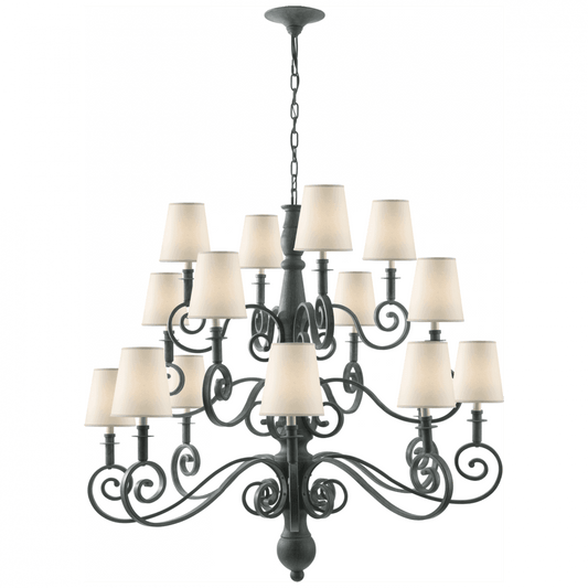 Visual Comfort Signature Lillie Road Large Chandelier Dark Green