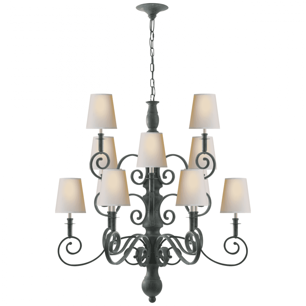 Visual Comfort Signature Lillie Road Medium Chandelier Dark Green