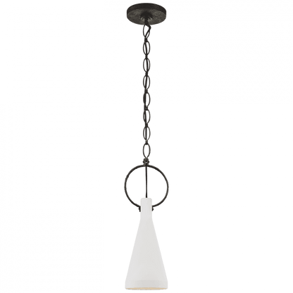 Visual Comfort & Co. Signature Collection Limoges Pendant, 1-Light, Natural Rusted Iron, Plaster White Shade, 6.75"W (SK 5360NR-PW CHXDH)