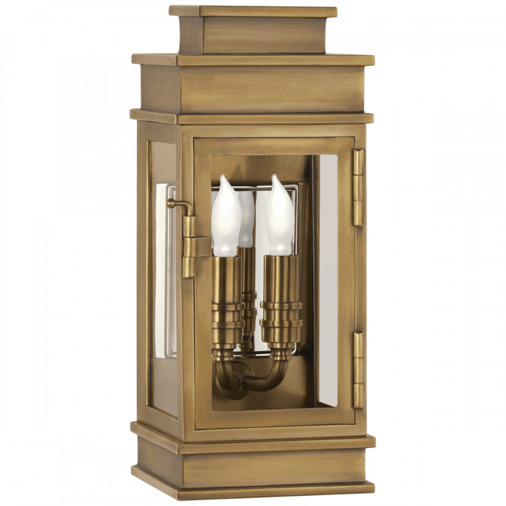 Visual Comfort Signature Linear Mini Wall Lantern Antique-Burnished Brass