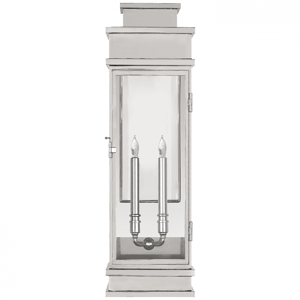 Visual Comfort Signature Linear Outdoor Wall Lantern Polished Nickel