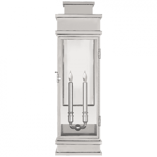Visual Comfort Signature Linear Outdoor Wall Lantern Polished Nickel