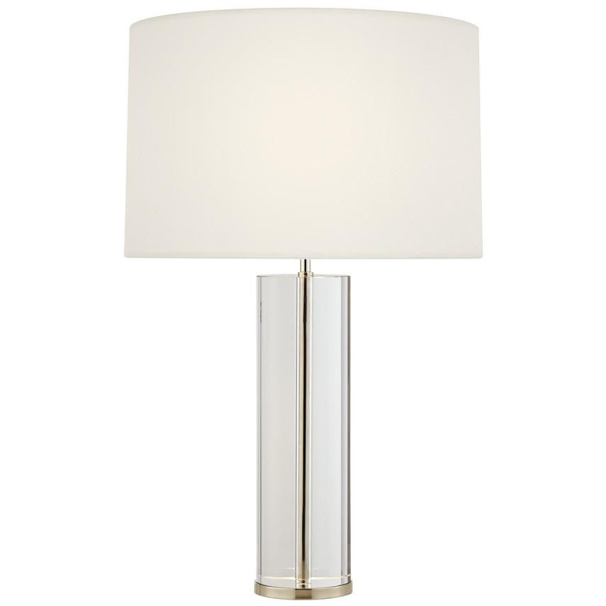 Visual Comfort Signature Lineham Cordless Table Lamp Crystal and Hand-Rubbed Antique Brass