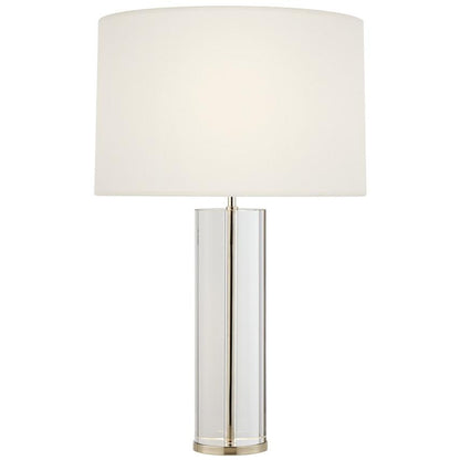 Visual Comfort Signature Lineham Cordless Table Lamp Crystal and Hand-Rubbed Antique Brass