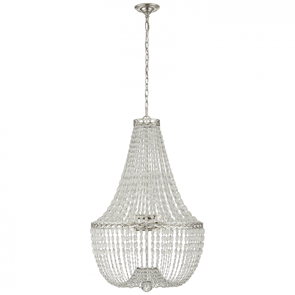 Visual Comfort Signature Linfort Basket Form Chandelier Polished Nickel