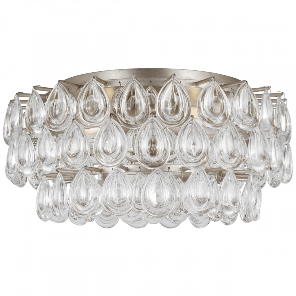Visual Comfort Signature Liscia Flush Mount Burnished Silver Leaf