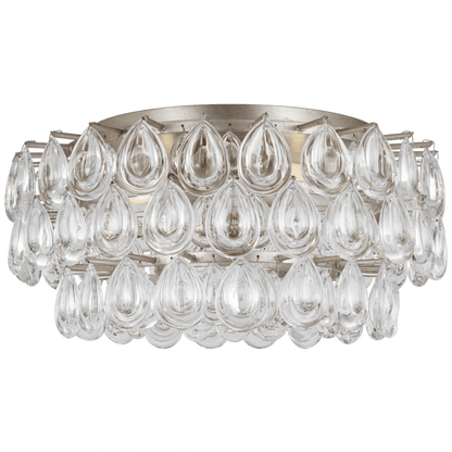 Visual Comfort Signature Liscia Flush Mount Burnished Silver Leaf