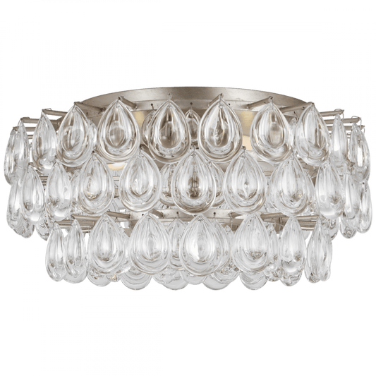 Visual Comfort Signature Liscia Flush Mount Burnished Silver Leaf