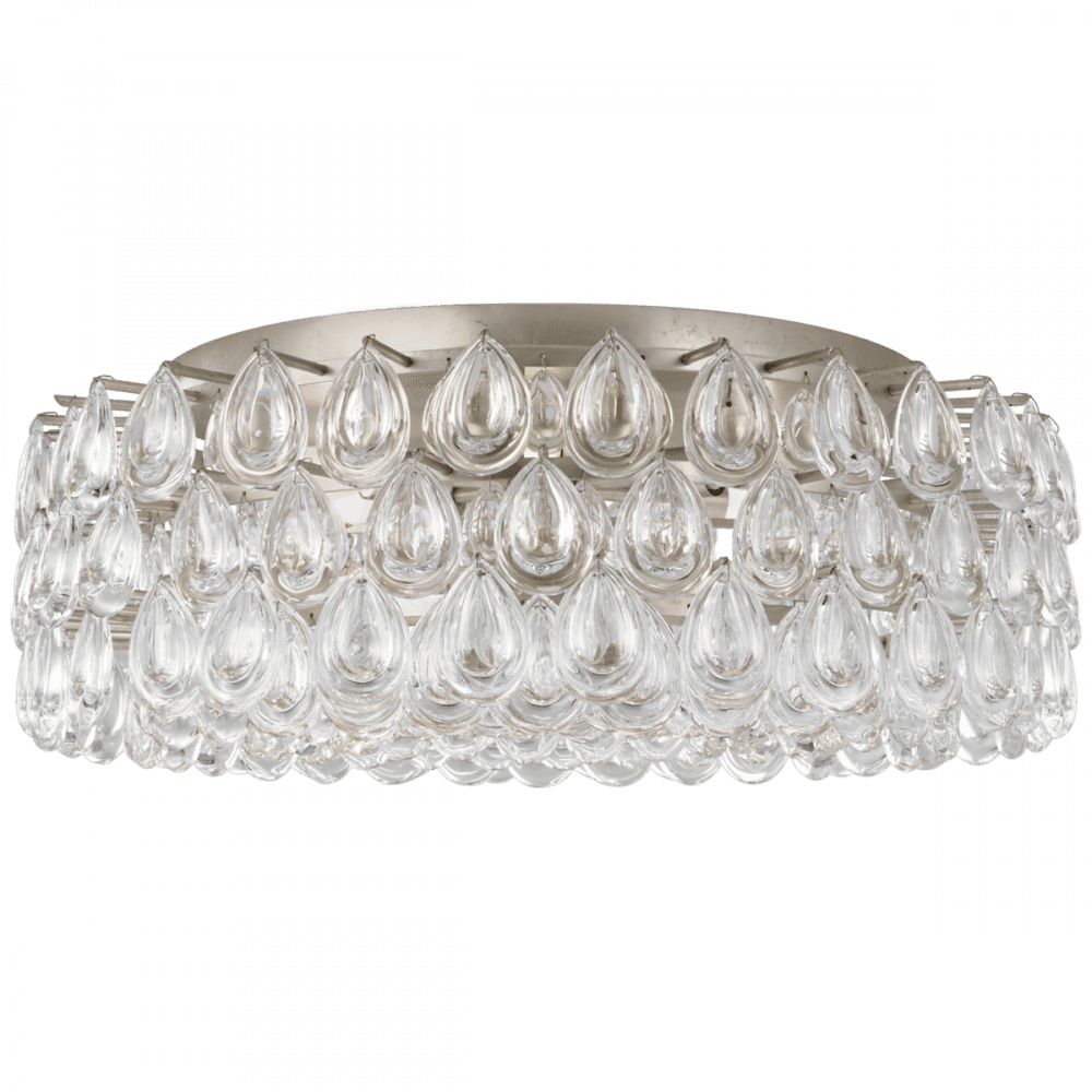 Visual Comfort Signature Liscia Large Flush Mount Burnished Silver Leaf