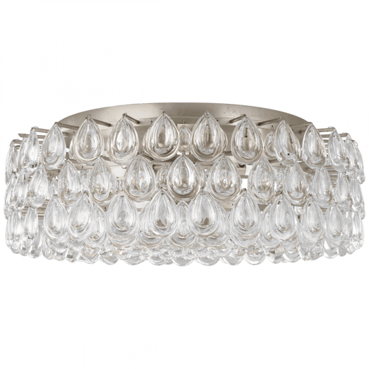 Visual Comfort Signature Liscia Large Flush Mount Burnished Silver Leaf