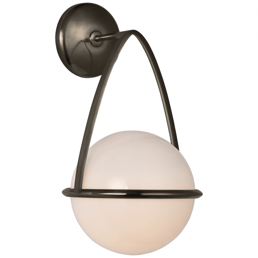 Visual Comfort & Co. Signature Collection Lisette Bracketed Wall Sconce, 1-Light, LED, Bronze, 13.75"H (ARN 2362BZ-WG CU4DL)