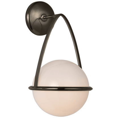 Visual Comfort & Co. Signature Collection Lisette Bracketed Wall Sconce, 1-Light, LED, Bronze, 13.75"H (ARN 2362BZ-WG CU4DL)