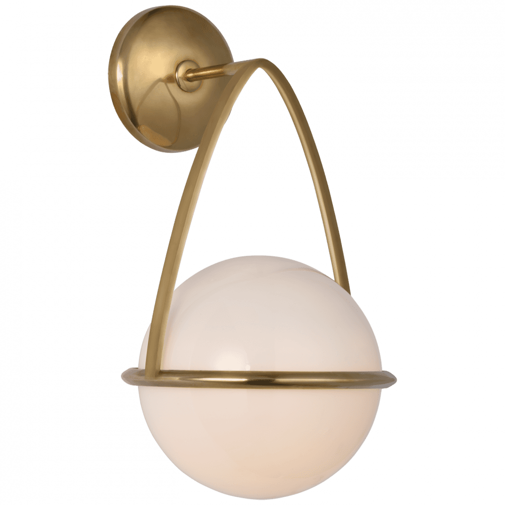 Visual Comfort Signature Lisette Bracketed Wall Sconce Hand-Rubbed Antique Brass