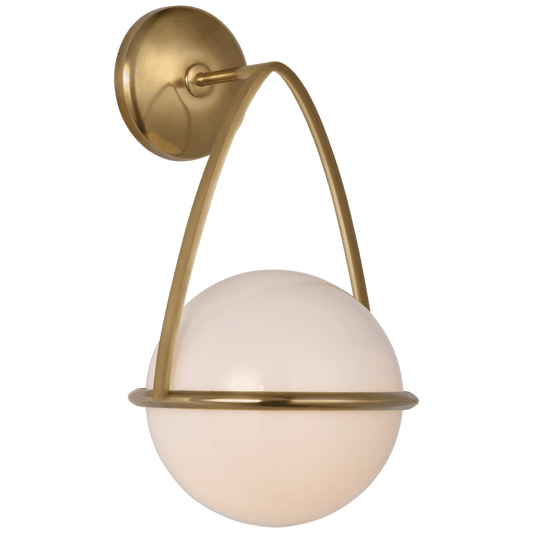 Visual Comfort Signature Lisette Bracketed Wall Sconce Hand-Rubbed Antique Brass