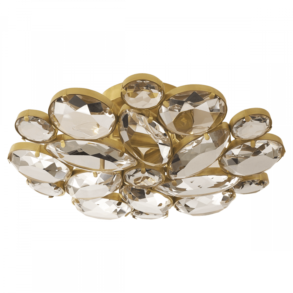 Visual Comfort Signature Lloyd Medium Round Flush Mount Soft Brass