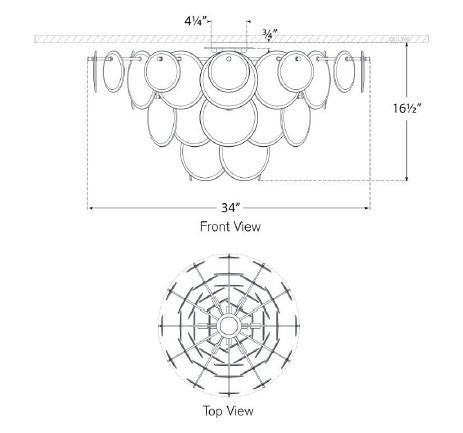 Visual Comfort Signature Loire Grande Flush Mount Polished Nickel
