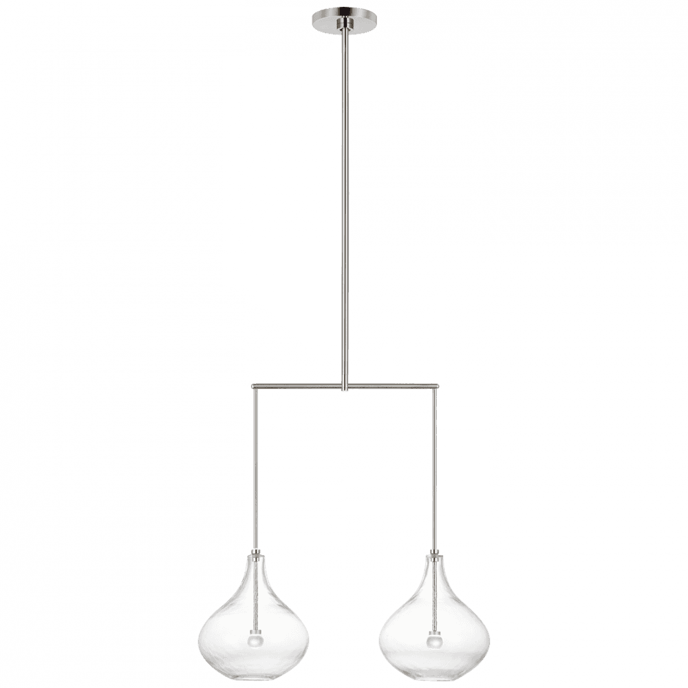 Visual Comfort Signature Lomme Small Linear Chandelier Polished Nickel