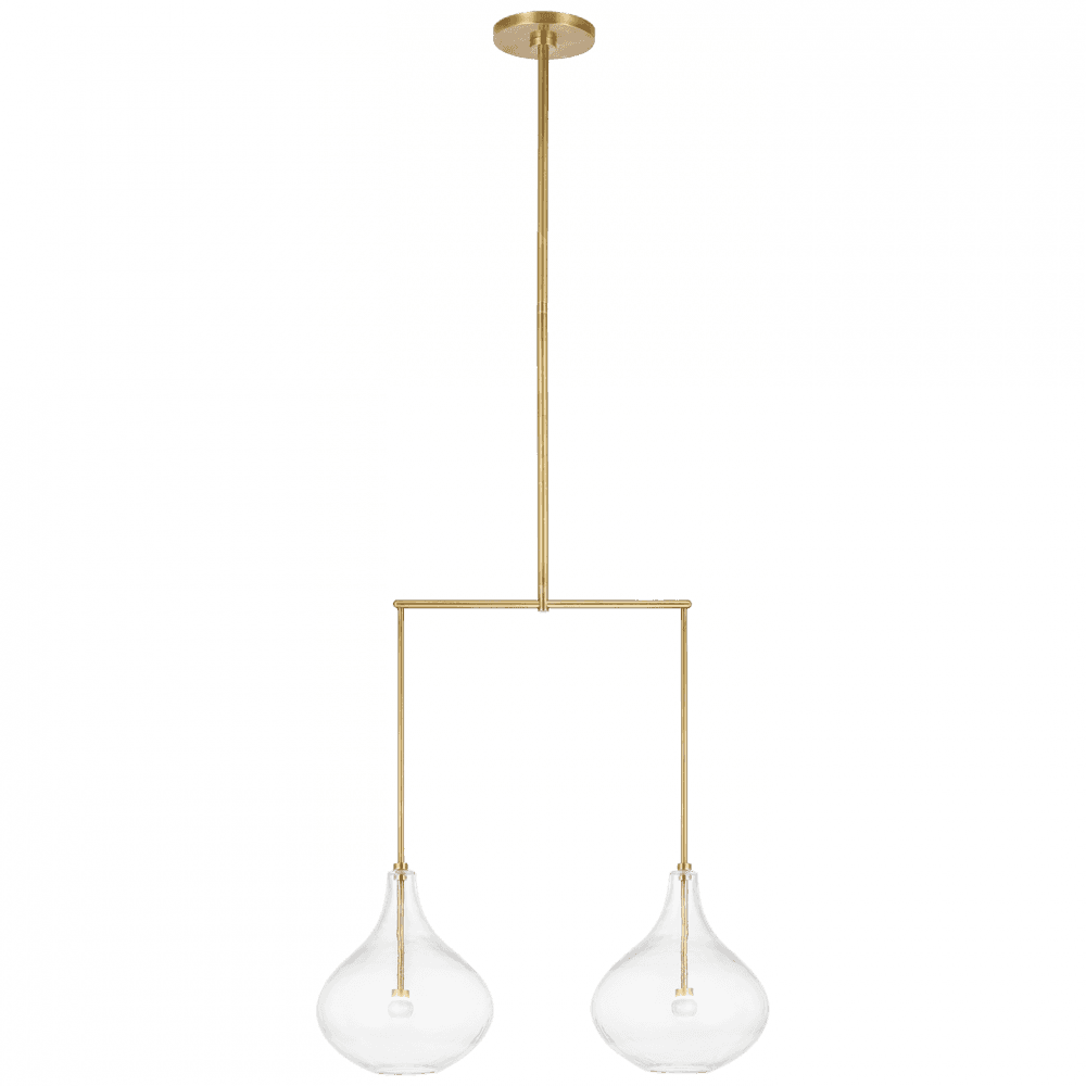 Visual Comfort Signature Lomme Small Linear Chandelier Soft Brass