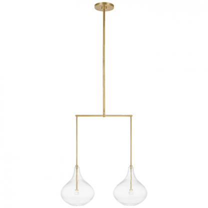 Visual Comfort Signature Lomme Small Linear Chandelier Soft Brass