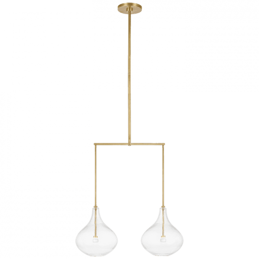 Visual Comfort Signature Lomme Small Linear Chandelier Soft Brass