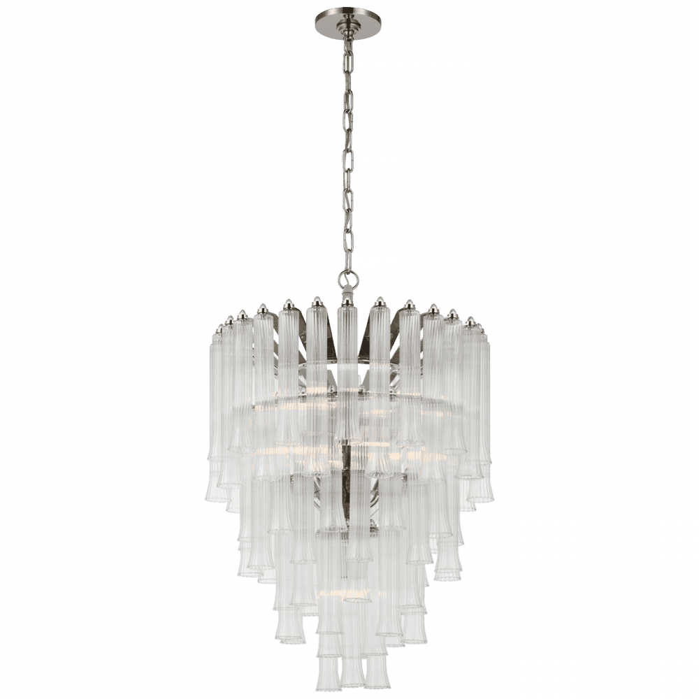 Visual Comfort Signature Lorelei Small Waterfall Chandelier Polished Nickel