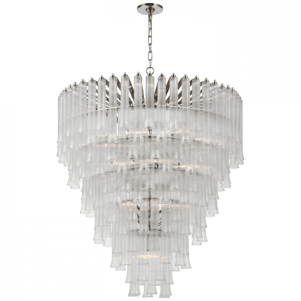 Visual Comfort Signature Lorelei X-Large Waterfall Chandelier Polished Nickel