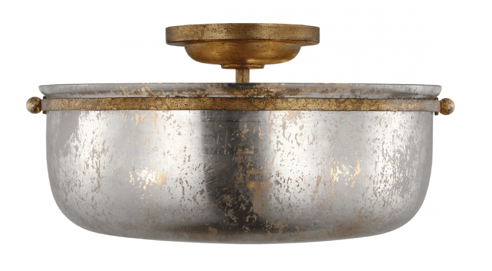 Visual Comfort Signature Lorford Medium Semi-Flush Mount Gilded Iron