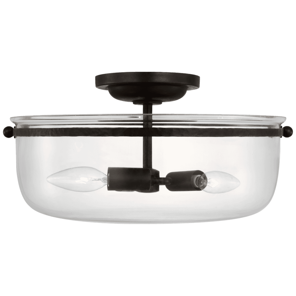 Visual Comfort Signature Lorford Medium Semi-Flush Mount Gilded Iron