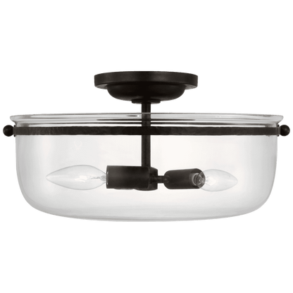 Visual Comfort Signature Lorford Medium Semi-Flush Mount Gilded Iron